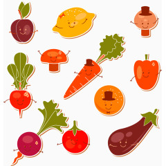 矢量可爱的蔬菜图案