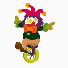 卡通小丑表演矢量素材