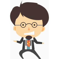 卡通大头可爱小胡子叔叔