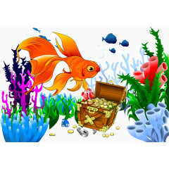 矢量卡通小金鱼