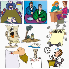 卡通工作的人们