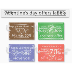 4款手绘情人节促销吊牌