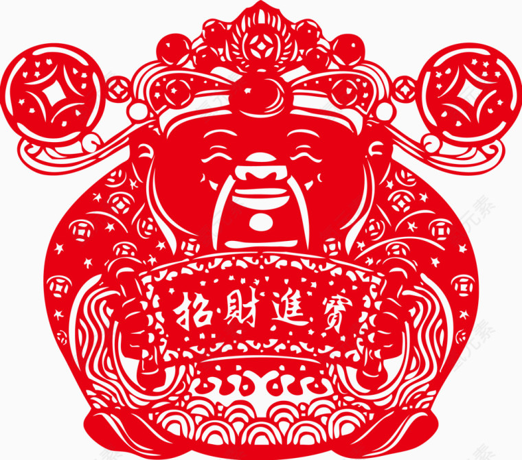 招财进宝矢量财神爷
