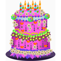 蛋糕鲜花矢量图