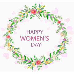 妇女节手绘花环