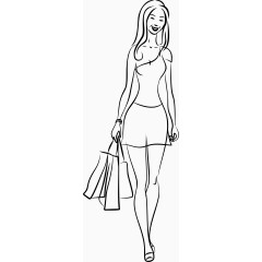 卡通装饰矢量购物时尚美女