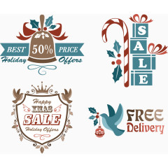 矢量圣诞活动促销标签