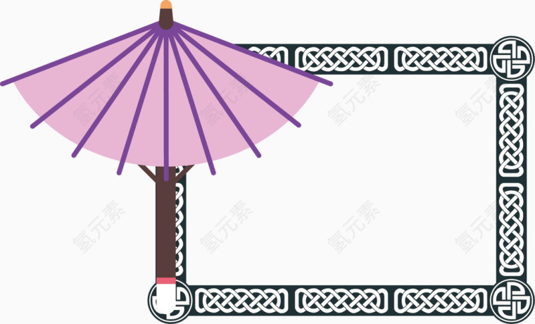 复古矢量日式边框