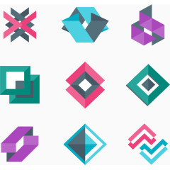 旋转折纸彩色图表