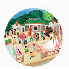 卡通中国风街道