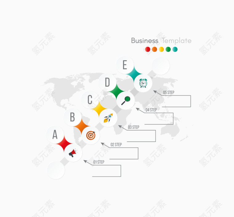 矢量彩色圆圈图表