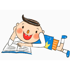 读书中的小男孩