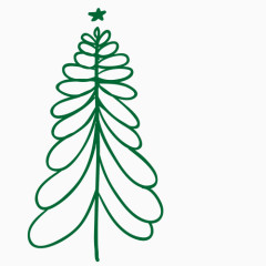 圣诞树 简笔画 漂浮 卡通 可爱 母婴背景 节日气氛