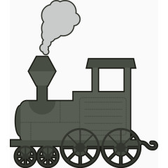 火车头上世纪灰色矢量图