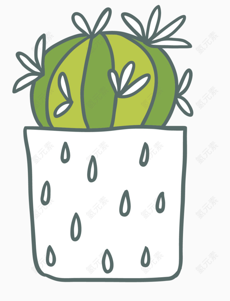 卡通手绘仙人掌