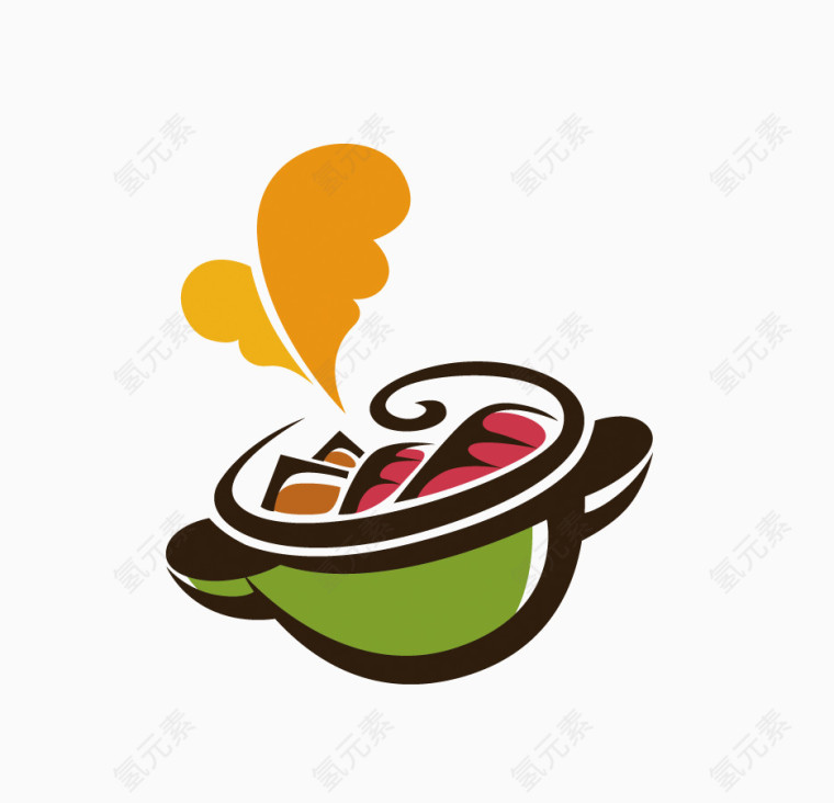 矢量卡通年夜饭