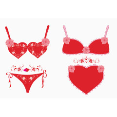 情人节浪漫情趣内衣矢量素材