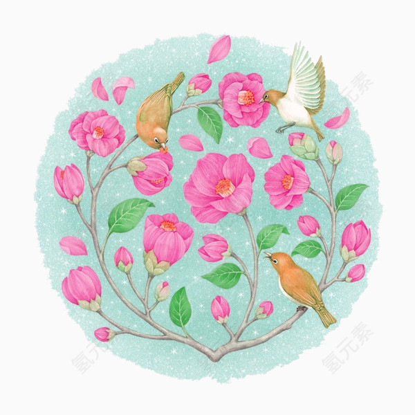 圆圈里的花