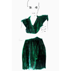 高端女装设计插画稿