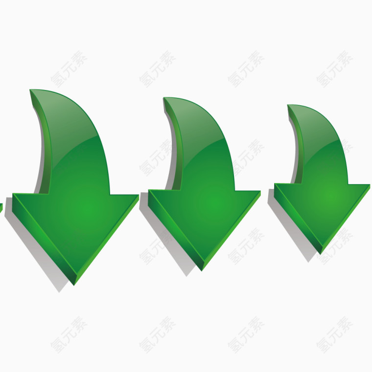 矢量绿色方向指示箭头