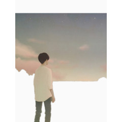 孤单的男孩背影