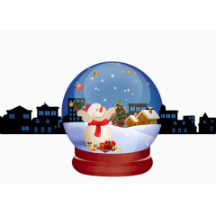 雪人场景的玻璃球