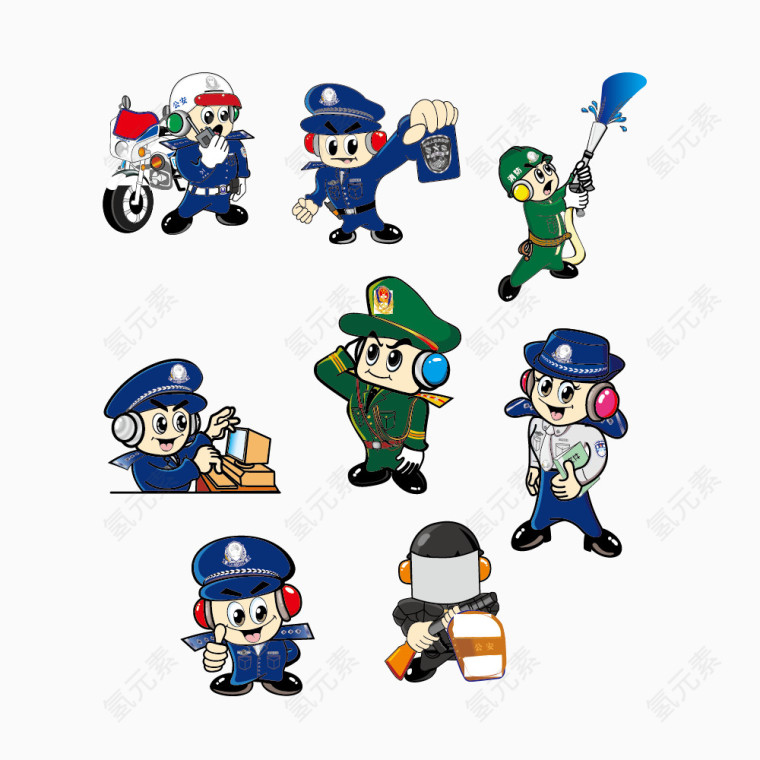 警察漫画合集素材