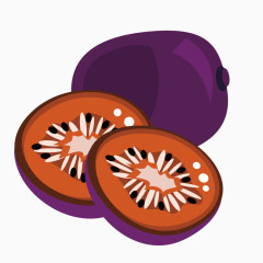 矢量紫色弥胡桃水果