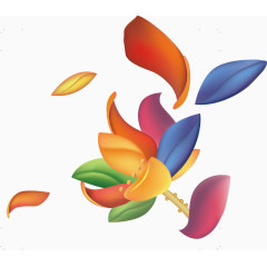 彩绘莲花七彩花瓣