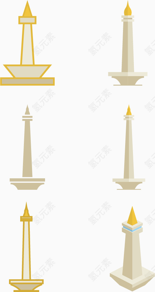 矢量手绘火炬一组