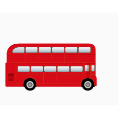 喜庆红色双层公交车