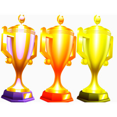 手绘亮色奖杯素材