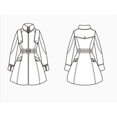 女士风衣款式图