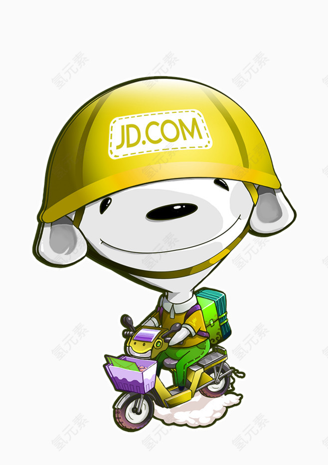 黄色卡通京东狗装饰图案