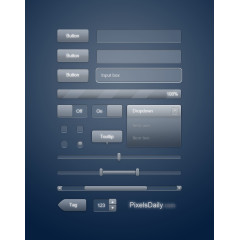 透明的玻璃UI用户界面设计