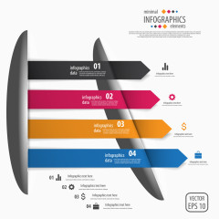 彩色不等长度长条标签