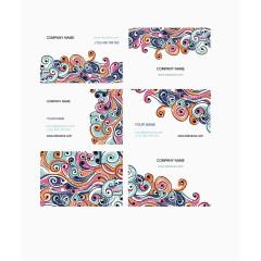 矢量凤尾名片背景