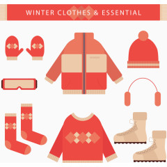 矢量粉红冬季服装元素