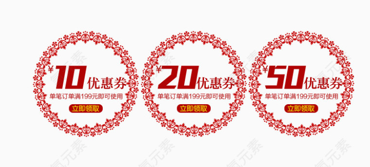 圆形花边优惠券