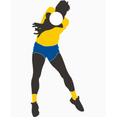 矢量运动员排球黄色女士打球