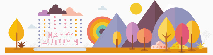 矢量秋季风景banner