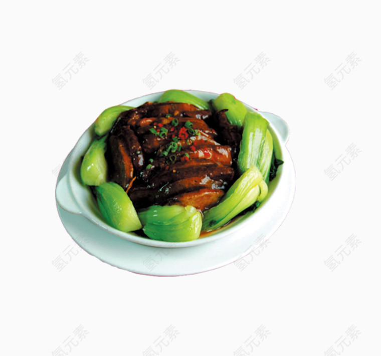 扣肉青菜