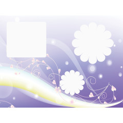 紫色花纹照片边框背景元素