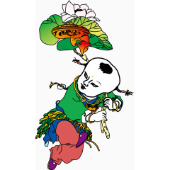 矢量创意设计儿童莲花图