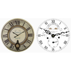 欧式复古挂钟和白色镂空复古挂钟