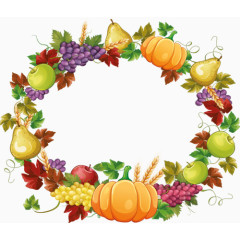 苹果南瓜葡萄圆形组合