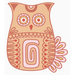 矢量手绘花卉系列猫头鹰