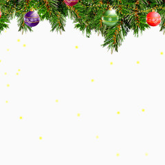 圣诞节绿叶和铃铛