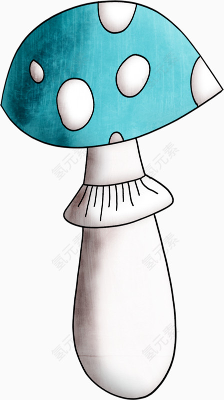 手绘绿色蘑菇
