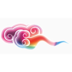 彩色祥云漂浮的素材